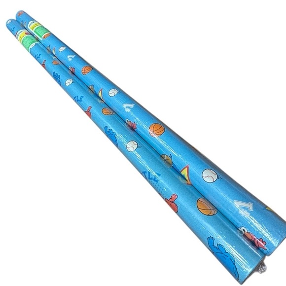 Sesame Street Other - Vintage 2 Rolls Sesame Street Christmas Gift Wrap 25 sq ft Sealed USA 2014